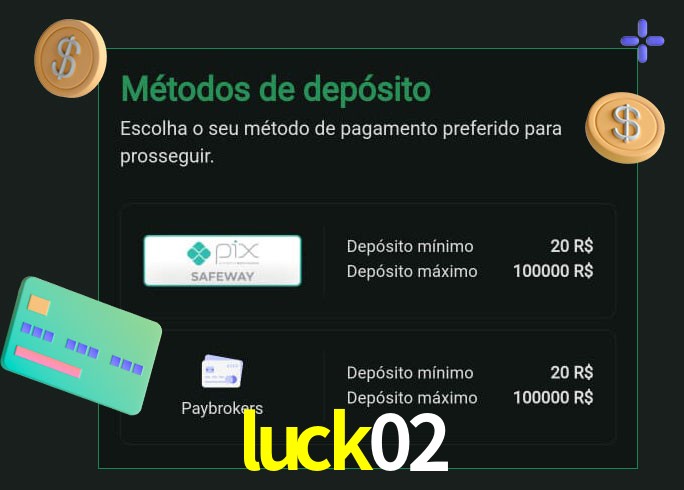 O cassino luck02 oferece uma grande variedade de métodos de pagamento